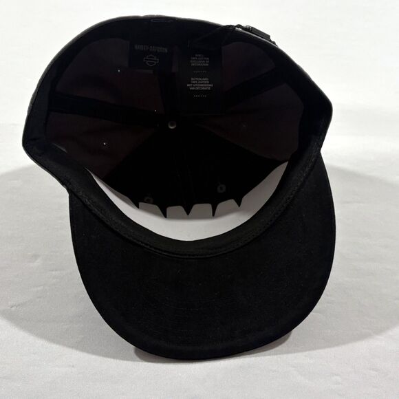 HARLEY DAVIDSON Motorcycle Skull Mens Fitted Hat Cap Black Gray Sz 7 1/2 NWT - Picture 7 of 11
